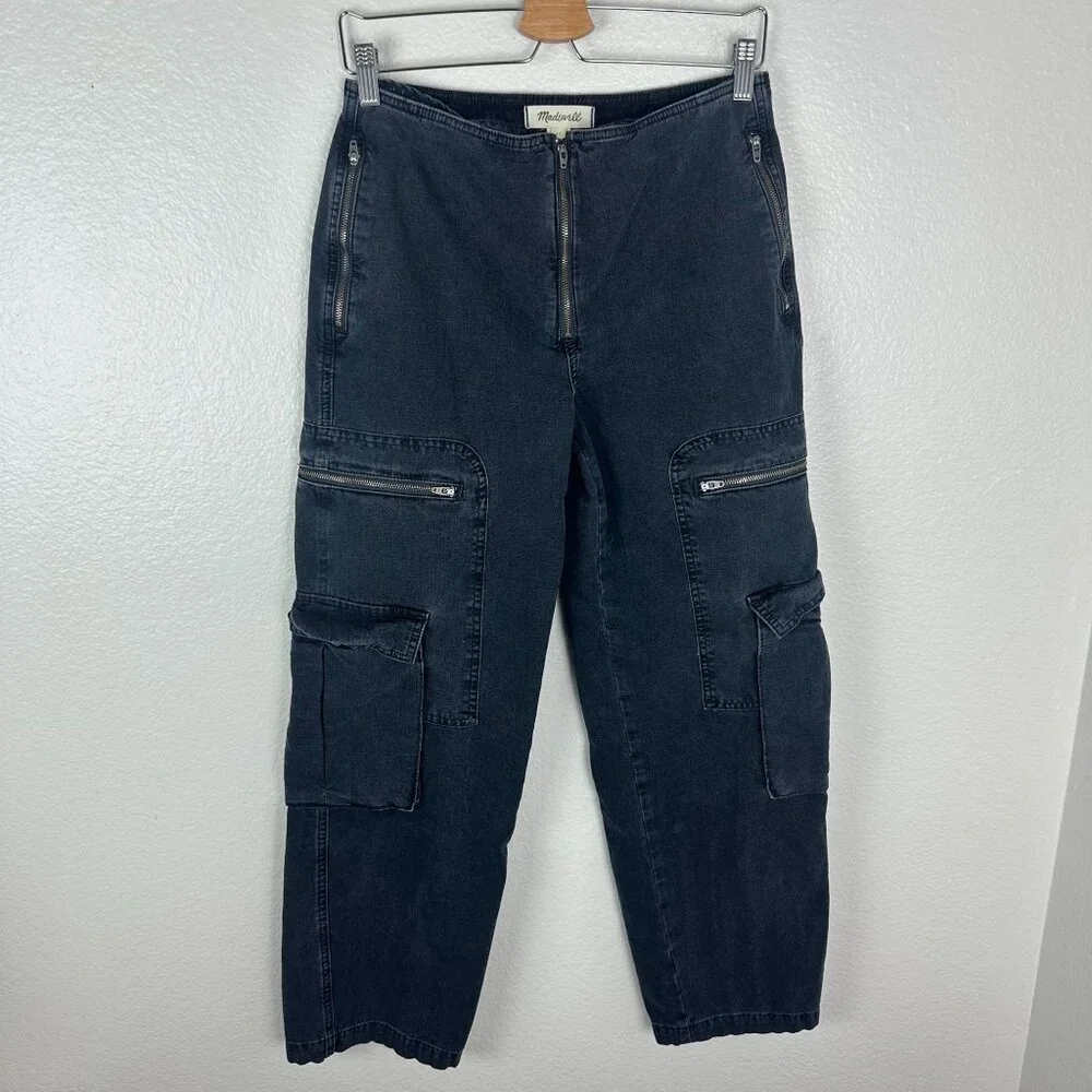 Madewell Low Slung Baggy Cargo Jeans 27 Winsom Wash Y2K Cool Grunge Alt Emo - Picture 2 of 13
